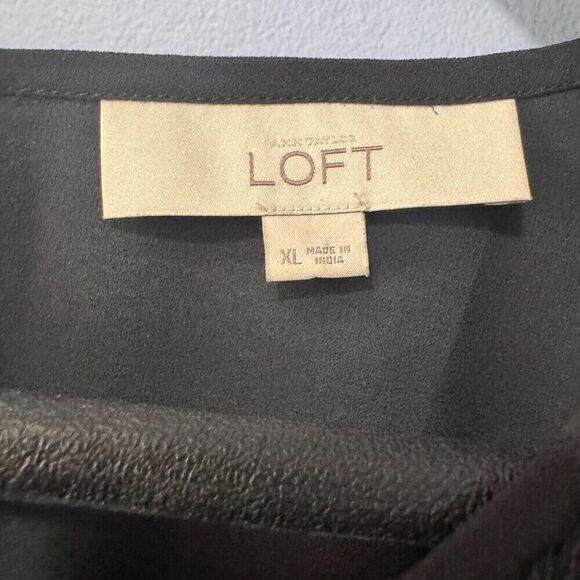 Ann Taylor‎ Loft ladies size XL sheer black flowy top - Picture 3 of 5